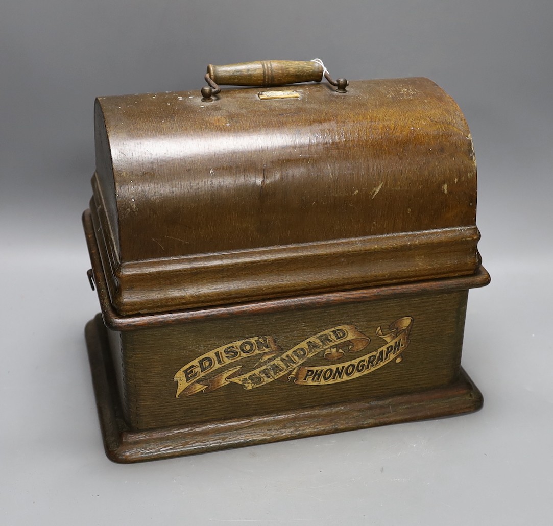 An Edison standard phonograph with horn